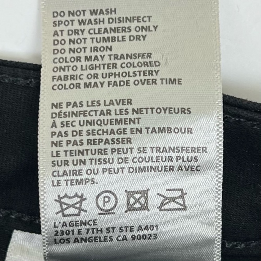 L’AGENCE Margot Crystal Tux Stripe Skinny Jeans in Noir - sz 30 - Picture 11 of 11